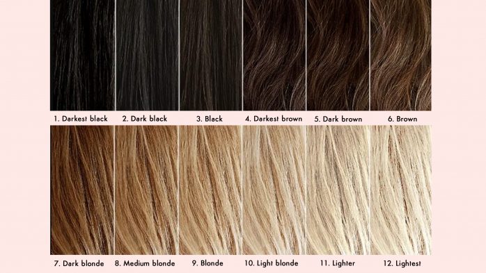 Hair colour natural base levels chart